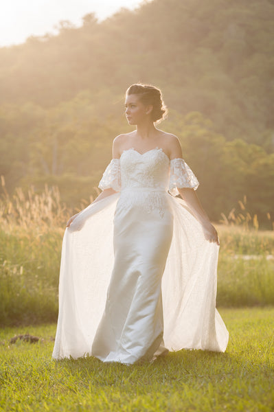 Unique lace wedding dress. Rosaline. Ivory and Stone Bridal